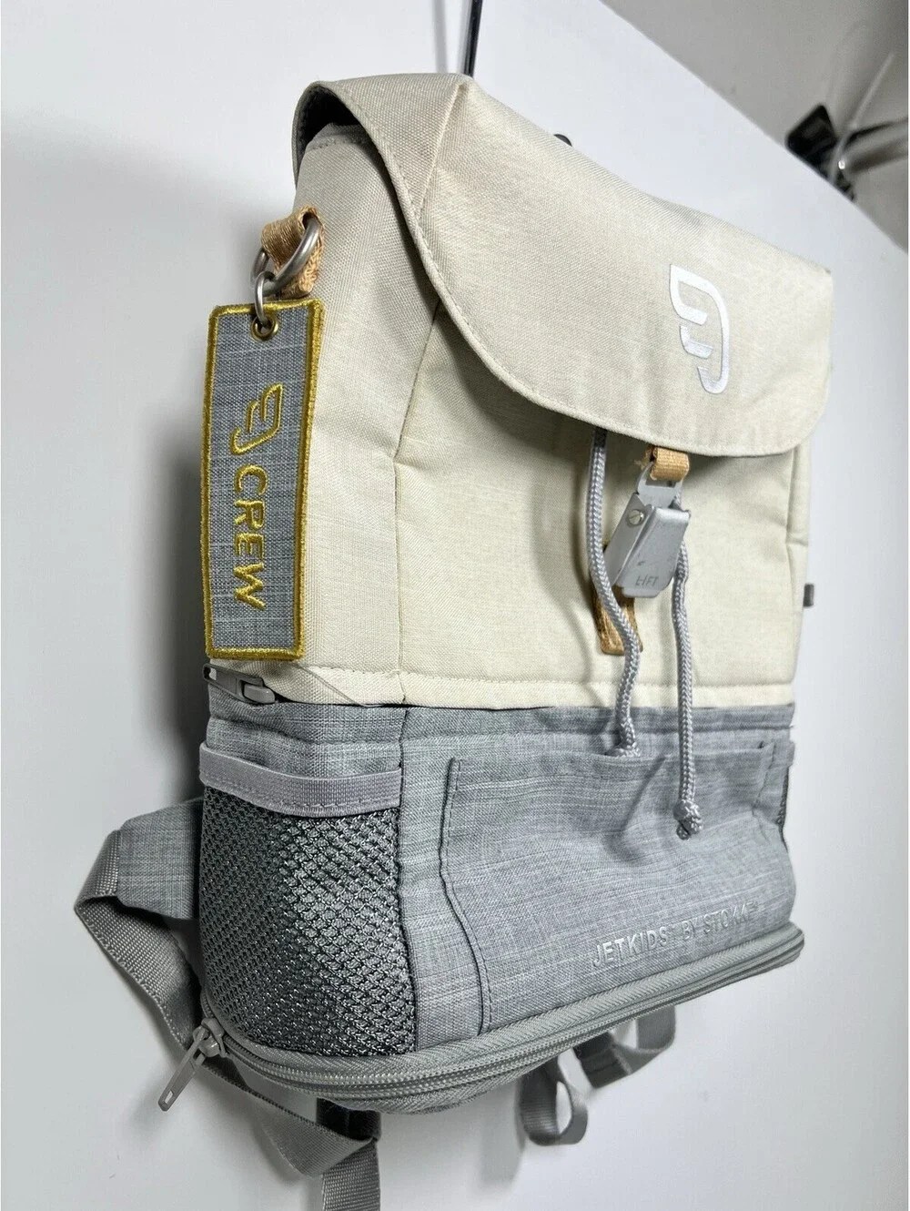 JetKids By Stokke Crew Backpack Gray And Tan Expandable Clean